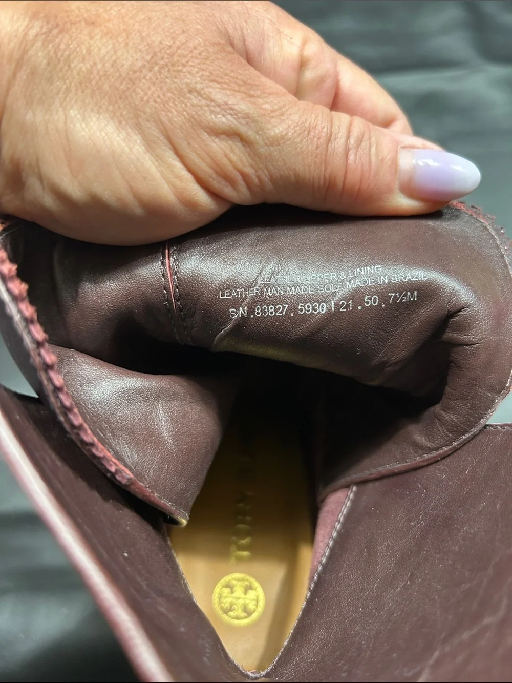 Tory Burch Burgundy Leather Lace-Tie Ankle Boots